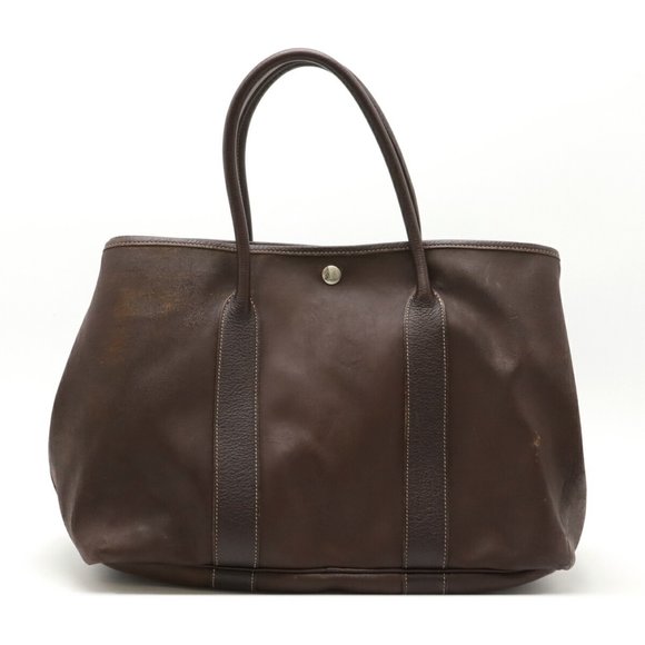 HERMES Brown Leather Tote Bag - Picture 1 of 8
